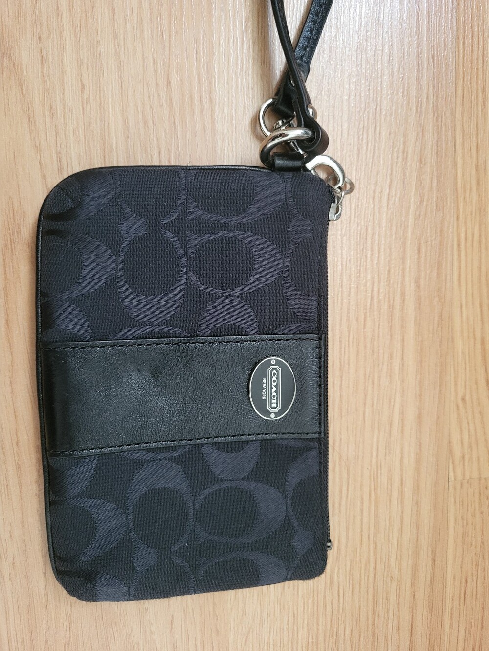 Coach Black Signature Wristlet